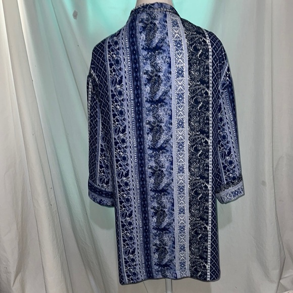 Blue Patterned Open Front Fortune+Ivy Kimono size small - Picture 2 of 3